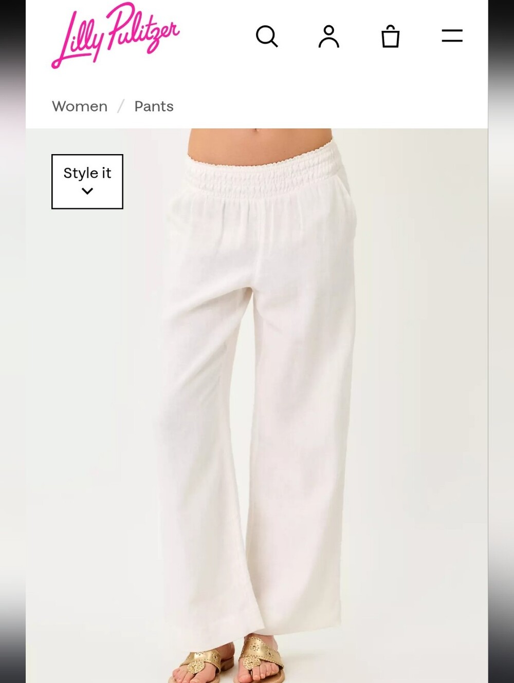 Lilly Pulitzer 31" Mirabella High Rise Linen Palazzo Pant